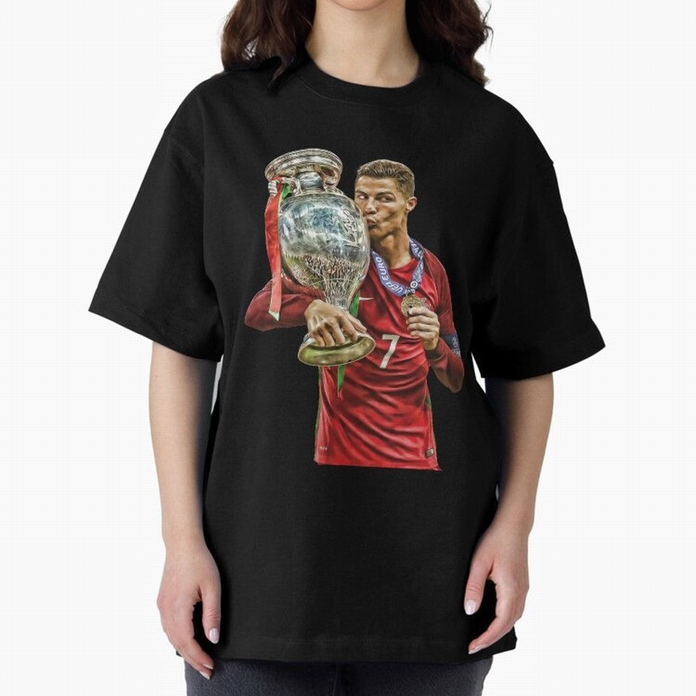 Cristiano Ronaldo Oversized T-Shirt Show Love for Legendary Goals in Match Day Hype around FIFA World Cup 2026, CR7, France and Portugal, Game Day Rituals, Football Legends, Country Pride and the Road to the Final; Made for Collectors Who Enjoy