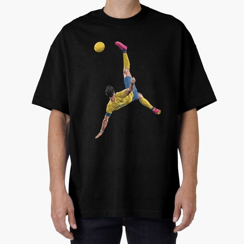 CRISTIANO RONALDO BICYCLE KICK GOAL AL NASSR Classic Oversized T-Shirt Feel International Energy from FIFA World Cup 2026 for Fans of CR7 and Messi and Argentina, France and Brazil, Bringing Fan Favorite Moments, National Team Passion, Big Match