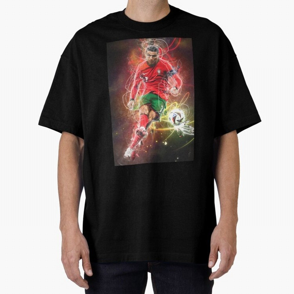 Cristiano Ronaldo Oversized T-Shirt Celebrate Fan Culture around Global Football Passion for FIFA World Cup 2026, Made for Messi, Brazil, Fan Favorite Moments, National Team Passion, Big Match Drama and Soccer History; Made for Die Hard Supporters,