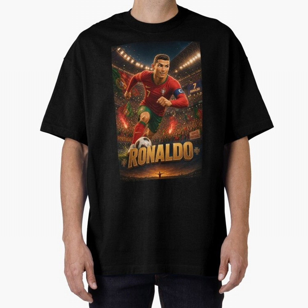 Ronaldo Oversized T-Shirt Turn Every Weekend Toward FIFA World Cup 2026 Group Stage Spirit, Featuring England and Germany, Cristiano Ronaldo, Haaland and CR7, Classic Soccer Heritage, Championship Pressure, Fan Loyalty and International Pride; Made
