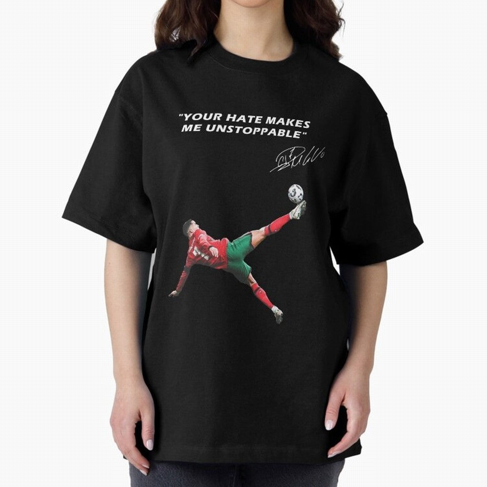 Cristiano Ronaldo Footballer Oversized T-Shirt Upgrade Global Football Passion for FIFA World Cup 2026 USA Canada Mexico, Filled with Mbappe, Portugal, Vintage Soccer Flavor, Modern Football Stars, National Flags and Final Night Emotion; Ideal for