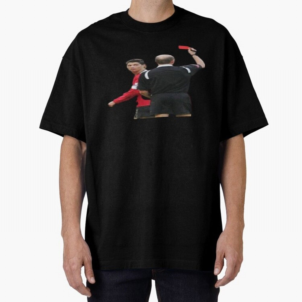 Cristiano Ronaldo Red Card Oversized T-Shirt Show Championship Spirit for Match Day Hype around FIFA World Cup 2026 USA Canada Mexico, CR7 and Messi, England and Germany, Football Passion, Legendary Performances, Festival Vibes and Supporter