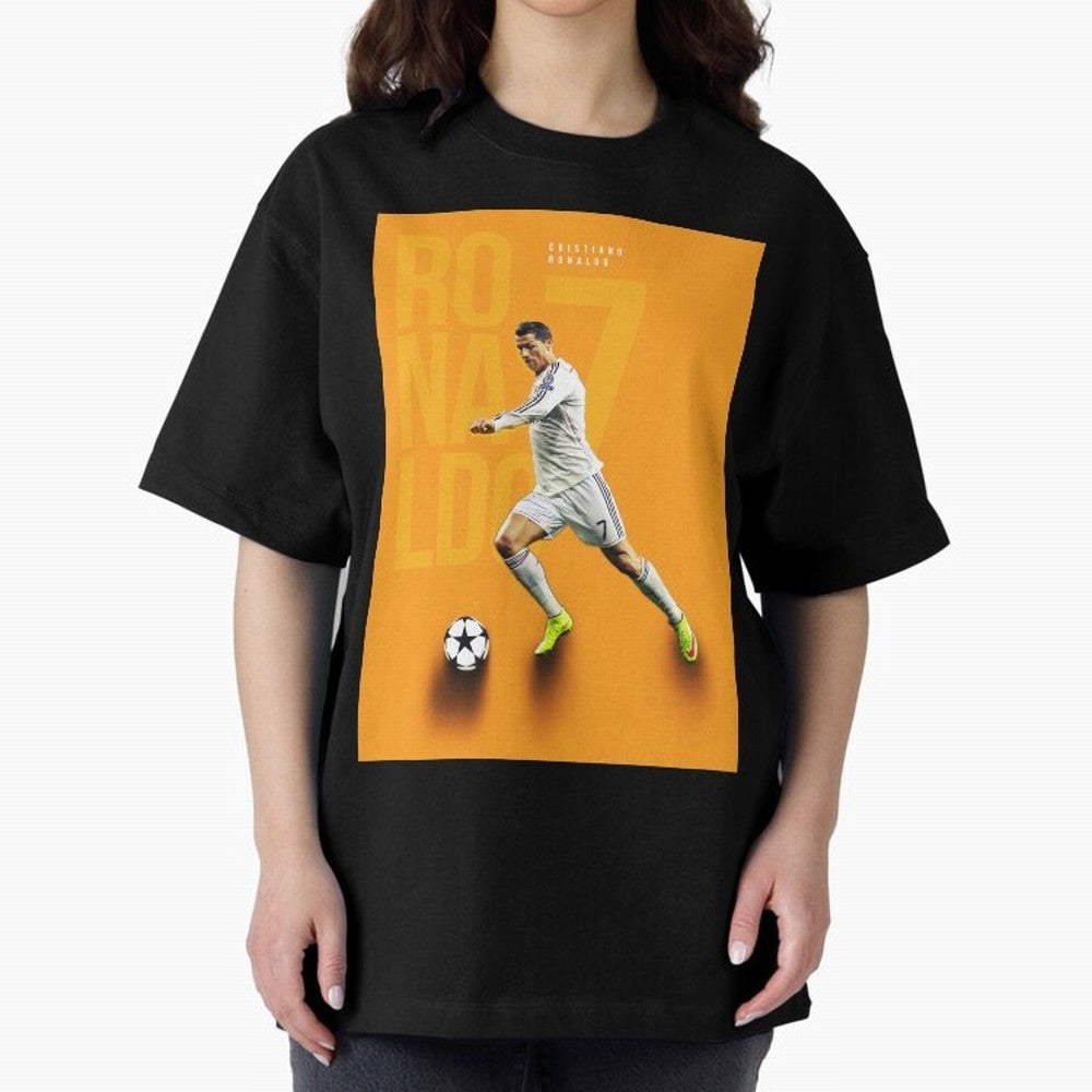 Cristiano Ronaldo 7 Oversized T-Shirt Share the Excitement of Match Day Hype around FIFA World Cup 2026, CR7 and Messi, Portugal, Spain and Germany, Vintage Soccer Flavor, Modern Football Stars, National Flags and Final Night Emotion; Great for