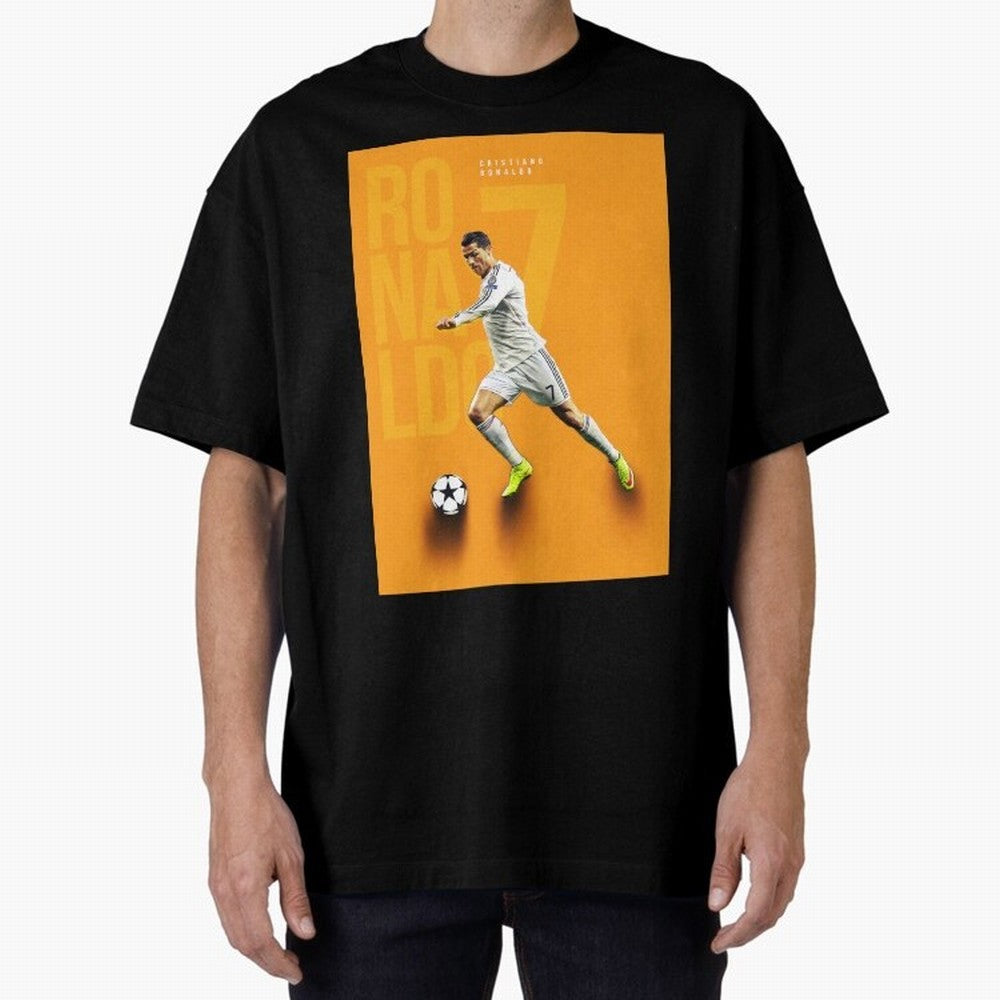Cristiano Ronaldo 7 Oversized T-Shirt Share the Excitement of Match Day Hype around FIFA World Cup 2026, CR7 and Messi, Portugal, Spain and Germany, Vintage Soccer Flavor, Modern Football Stars, National Flags and Final Night Emotion; Great for