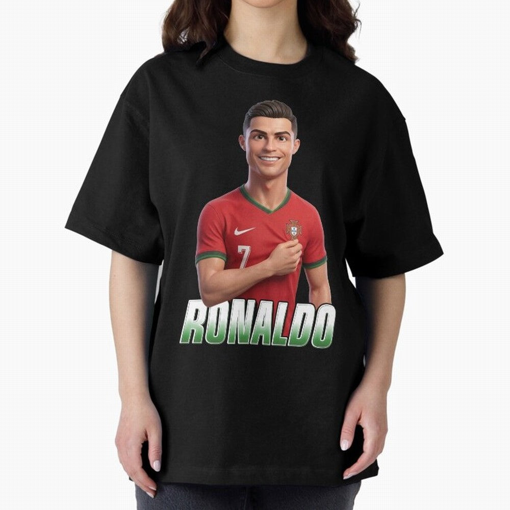 Ronaldo Oversized T-Shirt Celebrate Rivalries and Pride in FIFA World Cup 2026 Spirit, Inspired by England and Germany, Messi, CR7 and Mbappe, Champion Mindset, Group Stage Buzz, Knockout Tension and Passionate Fan Culture; Perfect for People Who