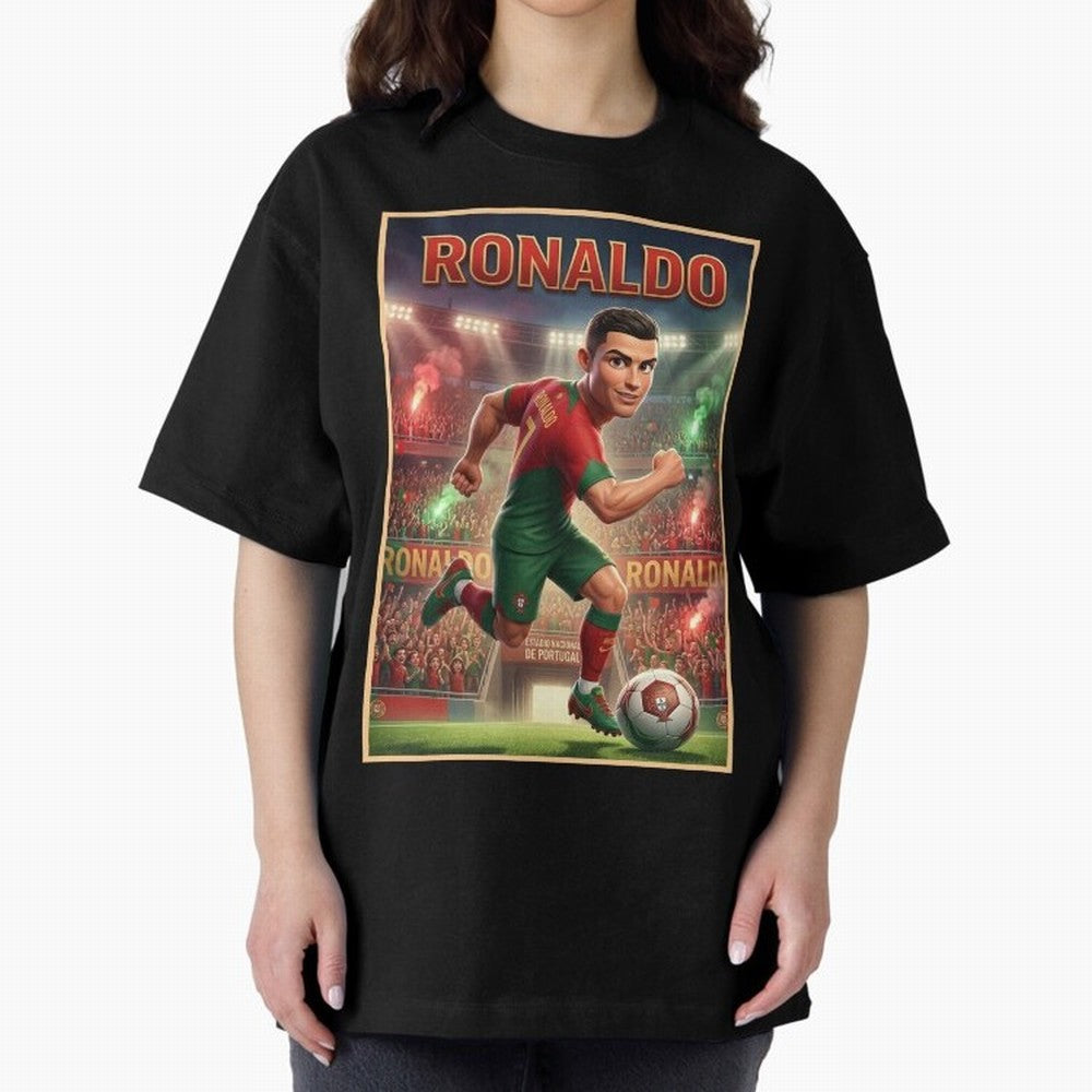 Ronaldo Oversized T-Shirt Feel Match Day Hype around FIFA World Cup 2026 USA Canada Mexico, Mbappe, Brazil, Goal Celebration Energy, Supporter Heritage, Football Icons and Worldwide Tournament Joy; Ideal for Fans Who Follow Messi, Cristiano