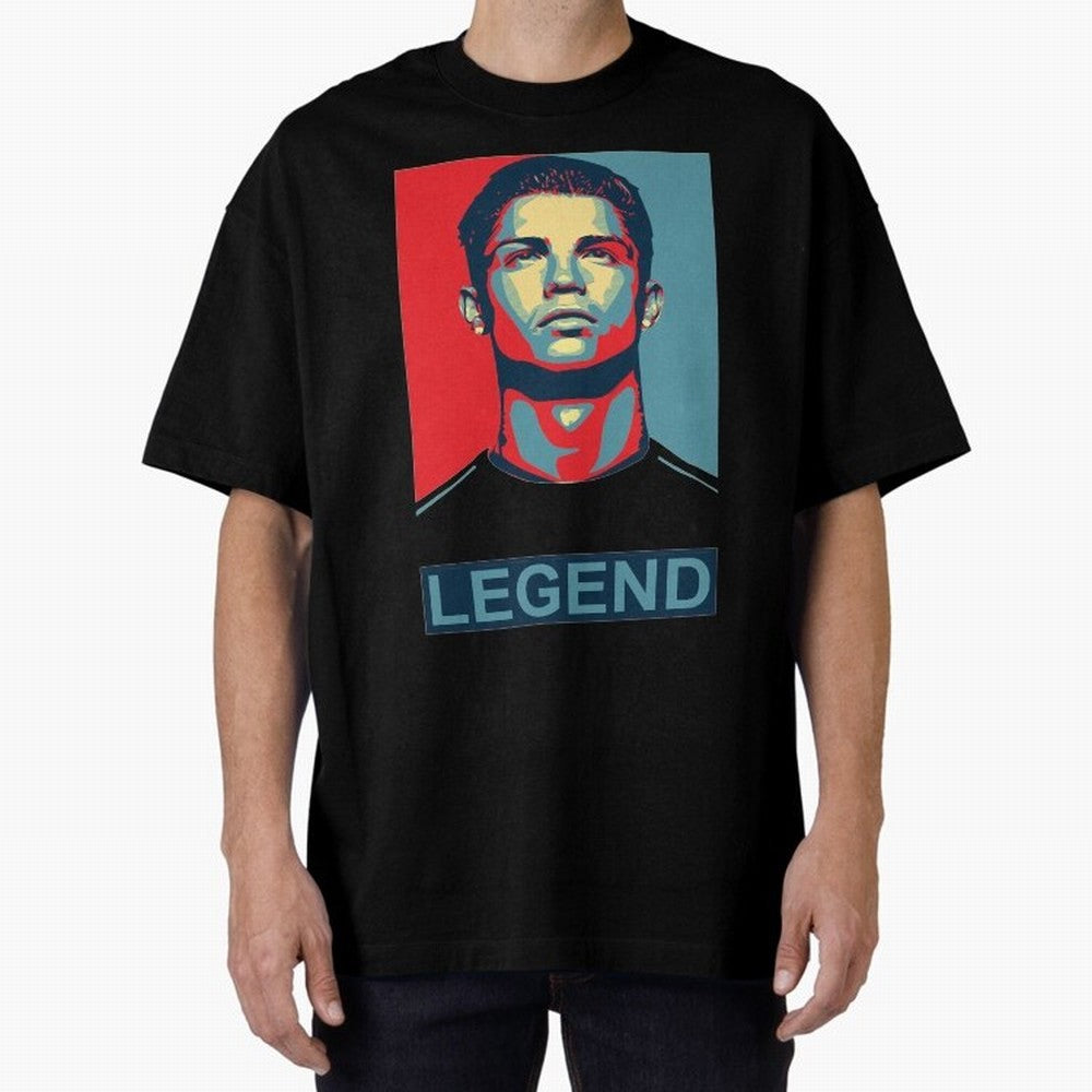 cristiano ronaldo legend Oversized T-Shirt Honor Football Greatness during Global Football Passion for FIFA World Cup 2026, Highlighting Cristiano Ronaldo, Haaland and CR7, France, Sports Nostalgia, International Competition, Famous Players and