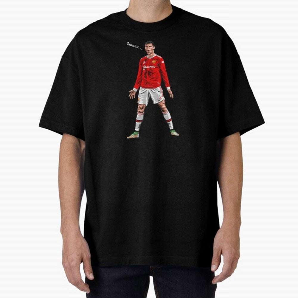Christiano Ronaldo CR7 Siuuuuu... Oversized T-Shirt Fuel Your Fan Pride for FIFA World Cup 2026 Spirit, Capturing France, Haaland and Mbappe, Football History, Final Match Energy, Crowd Noise and Once in a Lifetime Moments; Made for Collectors Who