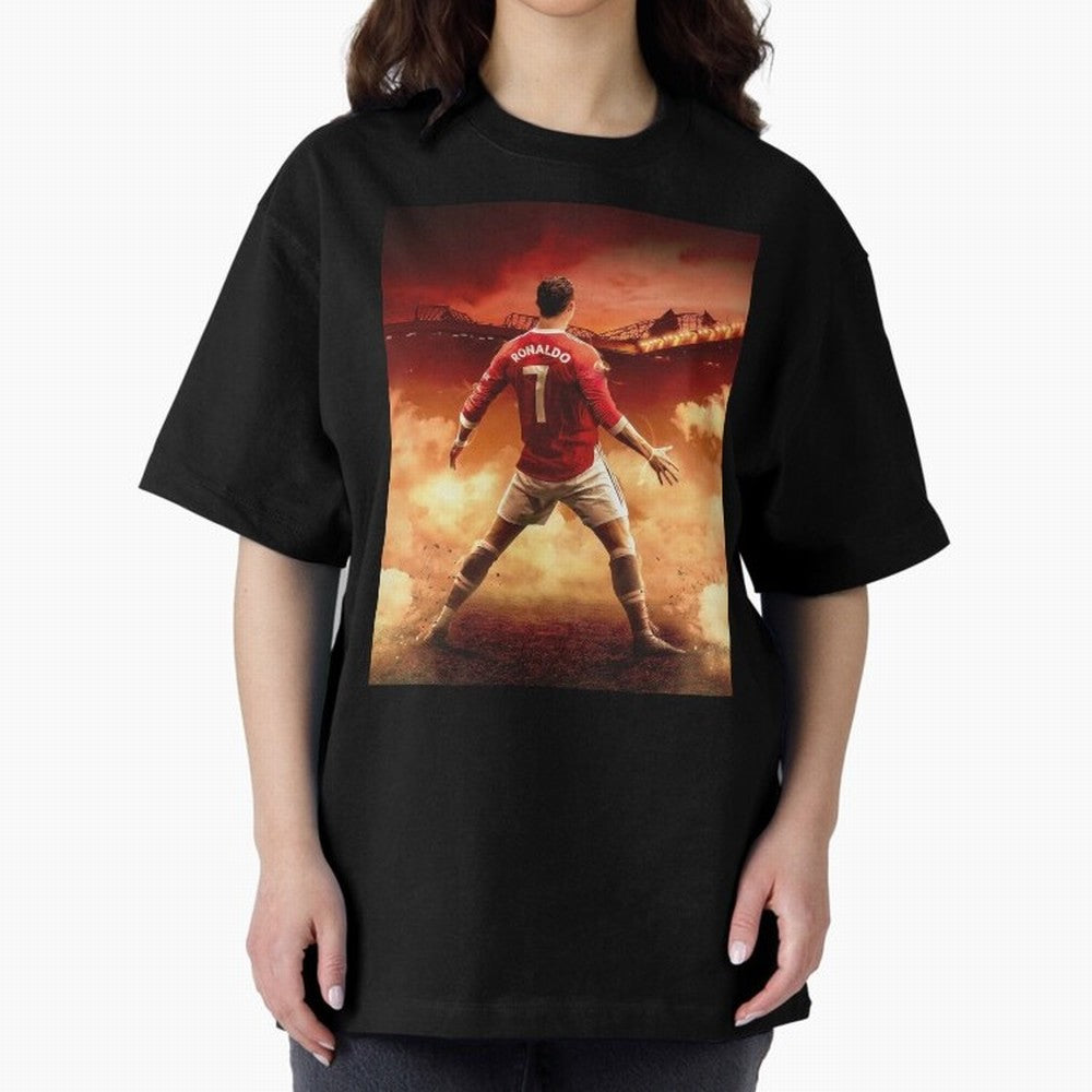 Ronaldo Cr7 Siuuu Manchester,Ronaldo Gifts,Ronaldo Cover,Ronaldo Prints Oversized T-Shirt Relive the Noise and Pride of Global Football Passion for FIFA World Cup 2026 USA Canada Mexico, Inspired by Neymar, Haaland and Cristiano Ronaldo, Argentina