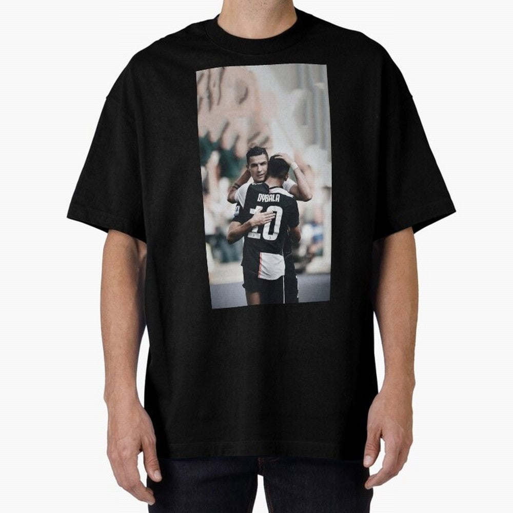 ronaldo with dybala Oversized T-Shirt Celebrate Every Goal in FIFA World Cup 2026 USA Canada Mexico with Mbappe and Neymar, Portugal, Spain and Germany Energy, Sports Nostalgia, International Competition, Famous Players and Unforgettable Victories;