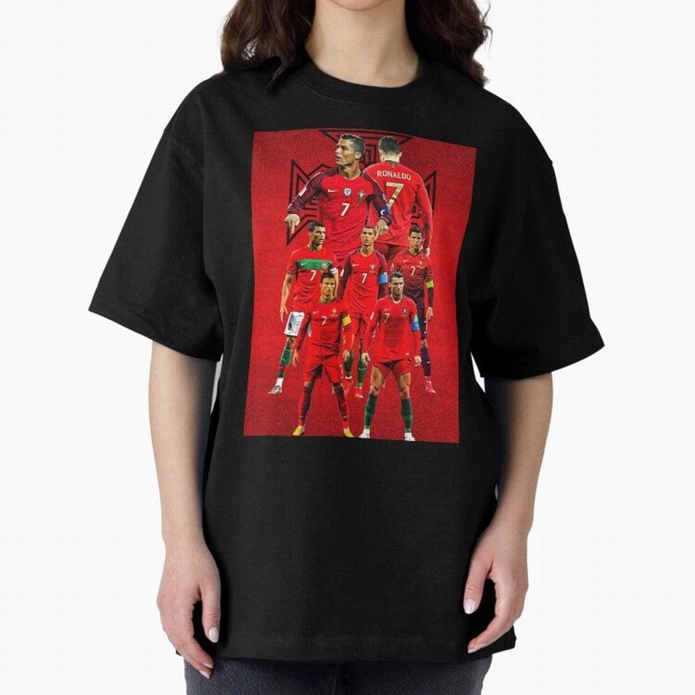 ronaldo Oversized T-Shirt Cheer for FIFA World Cup 2026 Capturing CR7 and Messi, Brazil Energy, Classic Soccer Heritage, Championship Pressure, Fan Loyalty and International Pride; Made for Die Hard Supporters, Soccer Lovers, Game Day Photos and