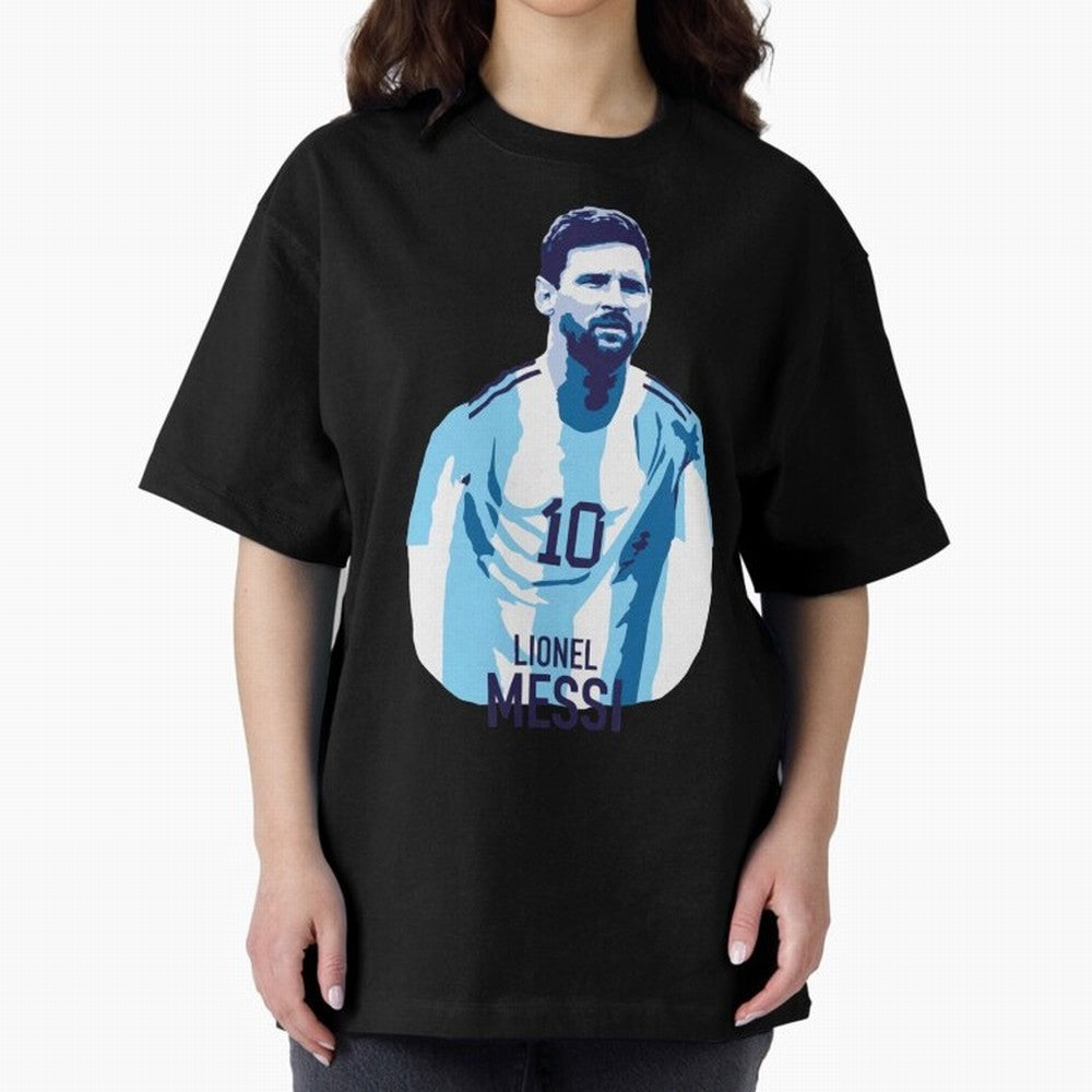 Messi Oversized T-Shirt Step into FIFA World Cup 2026 Spirit, Centered on Argentina, France and Brazil, Messi and Cristiano Ronaldo, Goal Celebration Energy, Supporter Heritage, Football Icons and Worldwide Tournament Joy; Built for Supporters