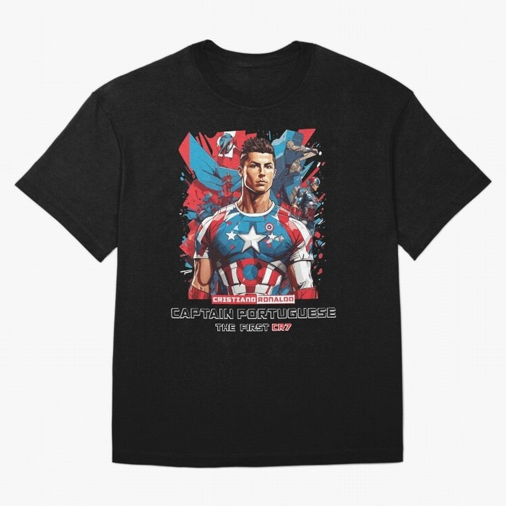 Cristiano Ronaldo Captain Portuguese Oversized T-Shirt Represent FIFA World Cup 2026 Group Stage Driven by Neymar, Haaland and Cristiano Ronaldo, Brazil Energy, Retro Football Energy, Iconic Rivalries, Trophy Chase Drama and Stadium Atmosphere;