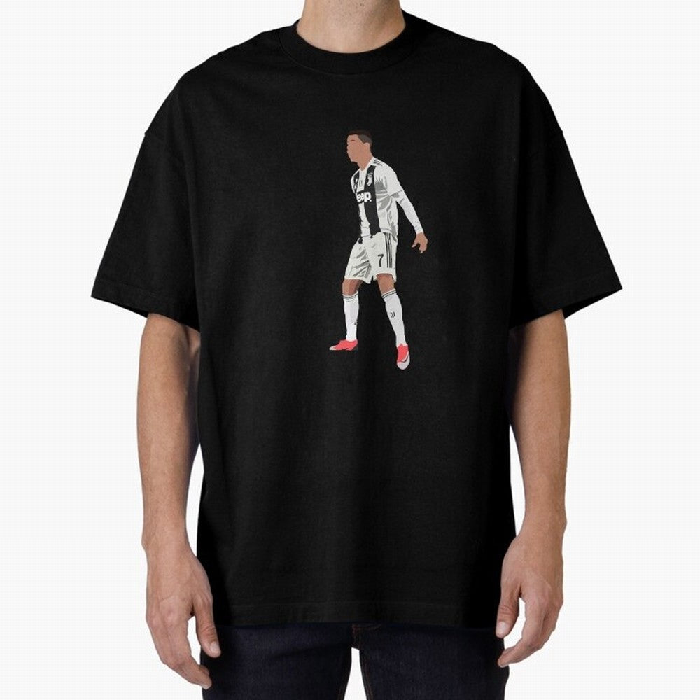Cristiano Ronaldo Oversized T-Shirt Represent Football Lovers during Global Football Passion for FIFA World Cup 2026 Group Stage, Made for Cristiano Ronaldo, Haaland and CR7, England, Worldwide Fan Energy, Dramatic Goals, Stadium Lights and