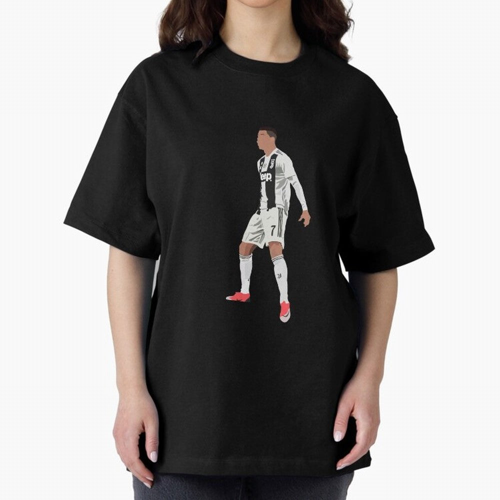 Cristiano Ronaldo Oversized T-Shirt Represent Football Lovers during Global Football Passion for FIFA World Cup 2026 Group Stage, Made for Cristiano Ronaldo, Haaland and CR7, England, Worldwide Fan Energy, Dramatic Goals, Stadium Lights and