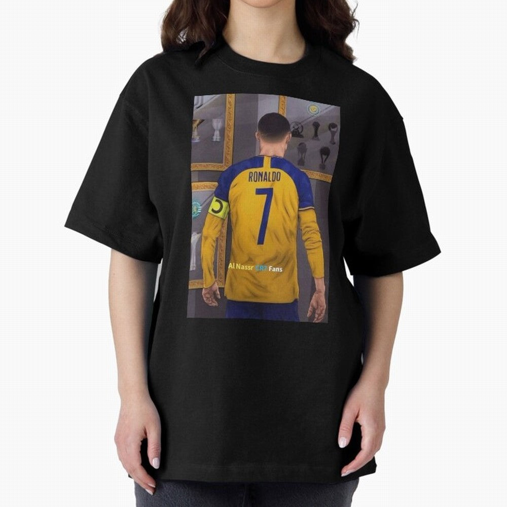 Al Nassr -Cristiano Ronaldo CR7 2023 Oversized T-Shirt Turn Up for Match Day Hype around FIFA World Cup 2026, Messi, Argentina, France and Brazil, Stadium Memories, Football Loyalty, International Chants and Championship Tradition; Great for Watch