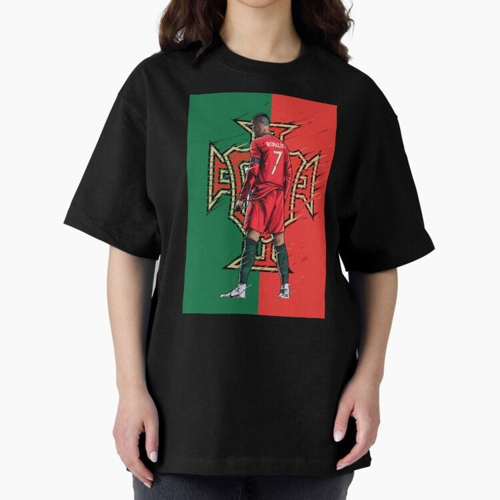 CR7 Portugal Oversized T-Shirt Fuel Your Fan Pride for FIFA World Cup 2026 Group Stage for Fans of Messi, Neymar and Mbappe and Netherlands, Bringing Match Day Excitement, Supporter Culture, Golden Goals and Global Football Passion; Great for Watch