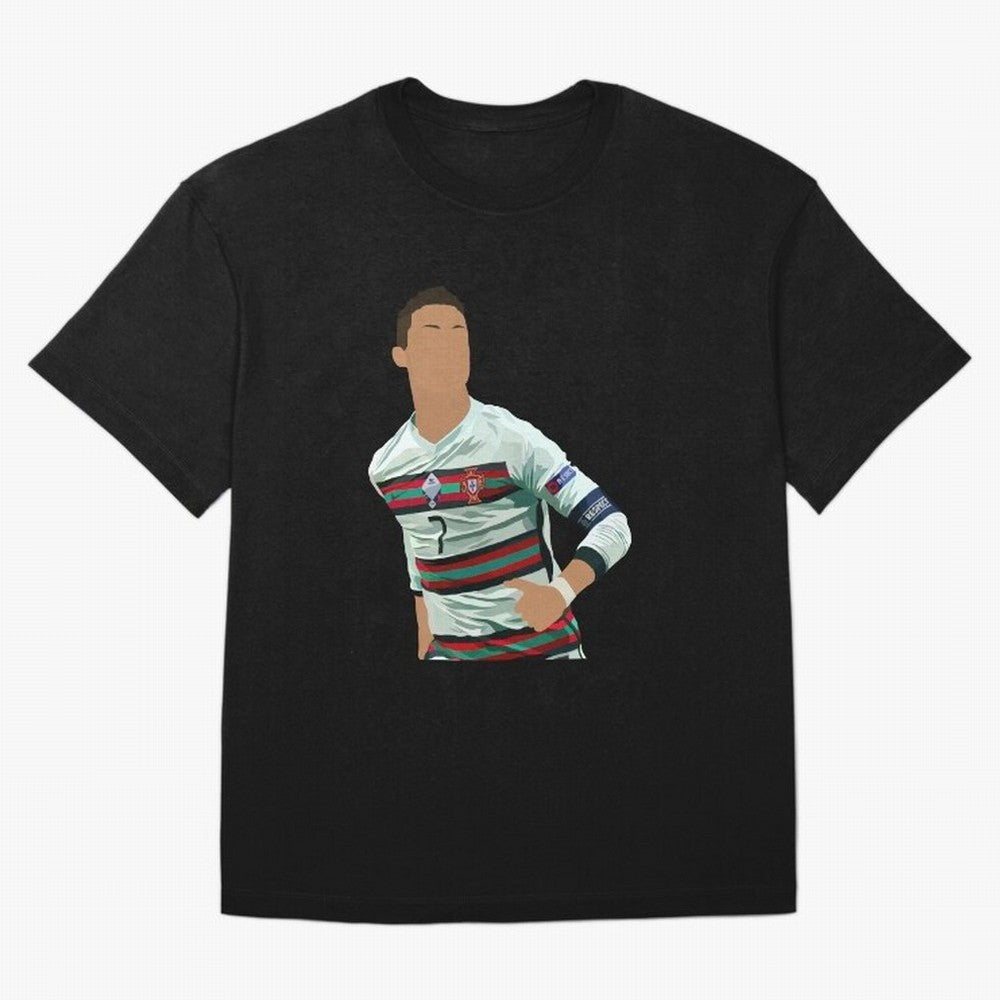 Cristiano Ronaldo Portugal Oversized T-Shirt Celebrate Every Goal in Global Football Passion for FIFA World Cup 2026, Filled with Messi, CR7 and Mbappe, Spain, Championship Spirit, Famous Goals, Roaring Crowds and International Football Unity;