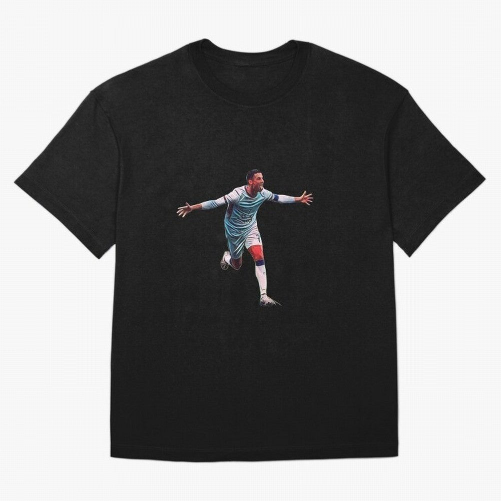 other celebration from the goat Oversized T-Shirt Bring Legendary Rivalry Energy to Match Day Hype around FIFA World Cup 2026, Cristiano Ronaldo, England and Germany, Champion Mindset, Group Stage Buzz, Knockout Tension and Passionate Fan Culture;