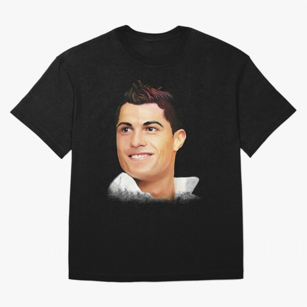 Cristiano Ronaldo CR7 | Digital Painting Oversized T-Shirt Show Love for Legendary Goals in FIFA World Cup 2026 USA Canada Mexico for Fans of Haaland and Mbappe and Portugal, Spain and Germany, Bringing Sports Nostalgia, International Competition,