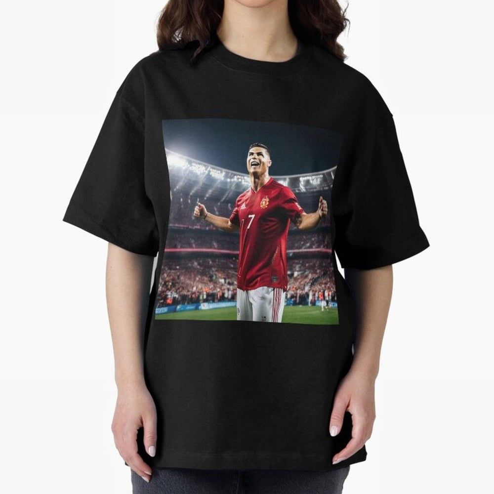 cristiano ronaldo celebrates goal Oversized T-Shirt Showcase FIFA World Cup 2026 Inspired by Messi and Cristiano Ronaldo, Netherlands Energy, Supporter Pride, Iconic Celebrations, Legendary Names and Global Match Day Energy; Created for Match Day
