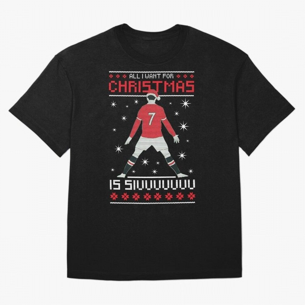 ALL I WANT FOR CHRISTMAS IS SIU Oversized T-Shirt Fuel FIFA World Cup 2026 USA Canada Mexico Spirit, Centered on Spain, Neymar, Vintage Soccer Flavor, Modern Football Stars, National Flags and Final Night Emotion; Created for Match Day Parties,