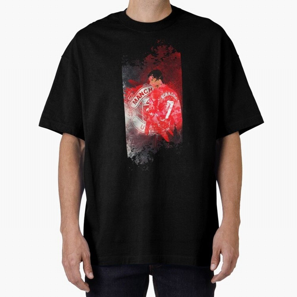Ronaldo Illustration 003 Oversized T-Shirt Stand with FIFA World Cup 2026 Spirit, Capturing England, France and Netherlands, Messi, CR7 and Mbappe, Match Day Excitement, Supporter Culture, Golden Goals and Global Football Passion; Ideal for