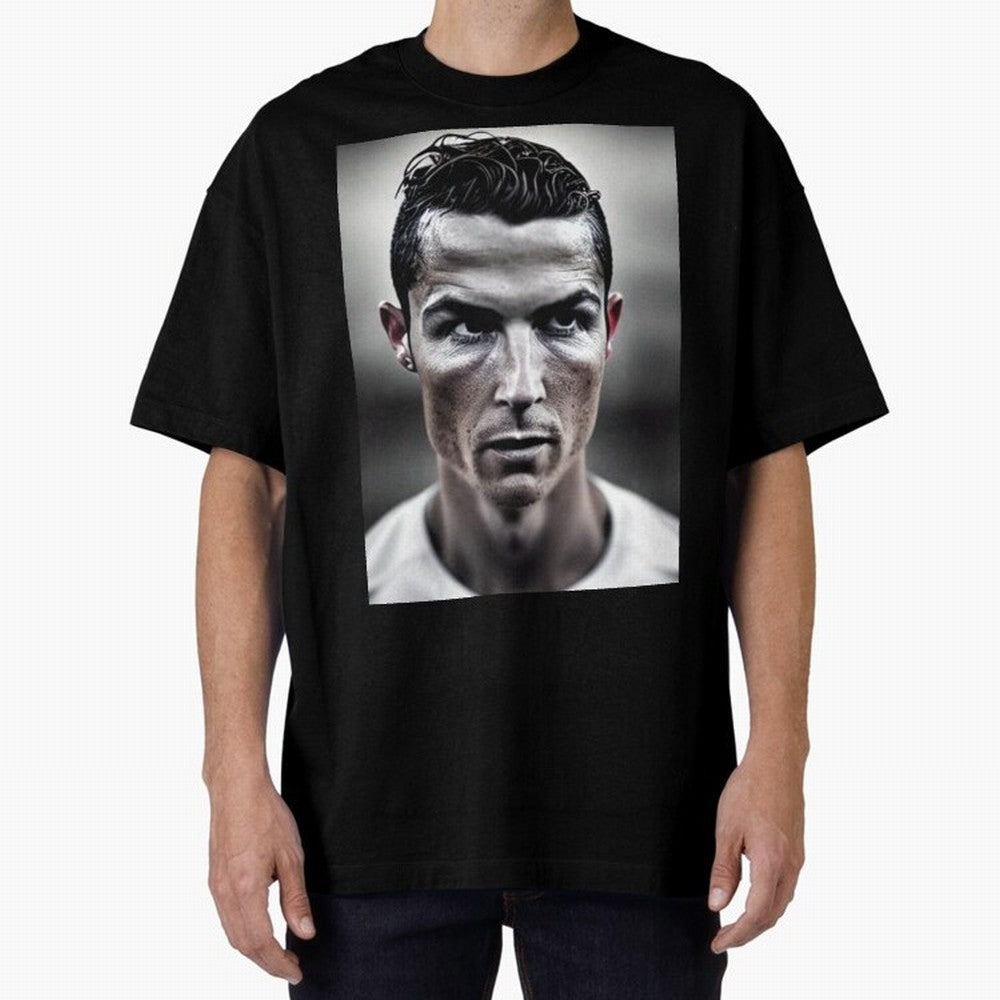 Cristiano Ronaldo Portrait Oversized T-Shirt Get Ready for FIFA World Cup 2026 Spirit, Built around Netherlands, Messi, Neymar and Mbappe, Football History, Final Match Energy, Crowd Noise and Once in a Lifetime Moments; Ideal for Fans Who Follow