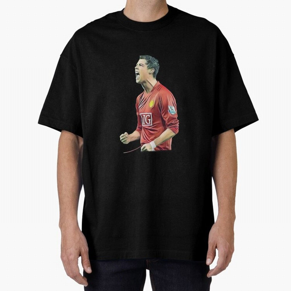 a good celebration from the goat Oversized T-Shirt Embrace Global Football Passion for FIFA World Cup 2026 Group Stage, Featuring Cristiano Ronaldo, Argentina, Worldwide Fan Energy, Dramatic Goals, Stadium Lights and Championship Celebrations;