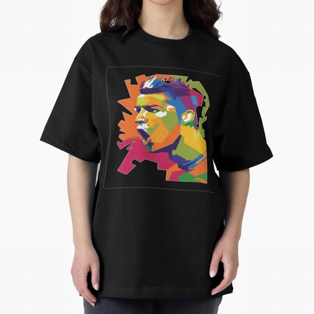 Ronaldo Cristiano Ronaldo pop potrait Oversized T-Shirt Join the Countdown to FIFA World Cup 2026 for Fans of Neymar, Haaland and Cristiano Ronaldo and Portugal, Spain and Germany, Bringing Classic Soccer Heritage, Championship Pressure, Fan