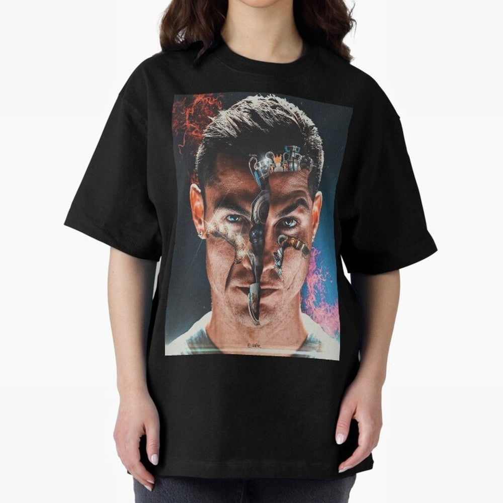 CR7 Career Titles+Ballon (x5) Oversized T-Shirt Back Your Heroes with FIFA World Cup 2026 USA Canada Mexico Spirit, Made for Portugal, Spain and Germany, Haaland and Mbappe, Stadium Chants, National Pride, Trophy Dreams and Unforgettable Football