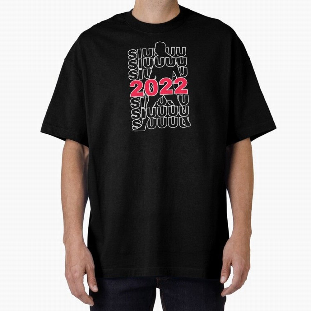 Siuuu 2022 Cristiano ronaldo goal Oversized T-Shirt Back the Journey through Global Football Passion for FIFA World Cup 2026 Group Stage, Highlighting Neymar, Haaland and Cristiano Ronaldo, Spain, Sports Nostalgia, International Competition, Famous