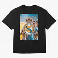 El Medall¨®n Del Real Madrid Oversized T-Shirt Celebrate the Biggest Stage of FIFA World Cup 2026 Group Stage Built around Messi and Cristiano Ronaldo, Brazil Energy, Fan Favorite Moments, National Team Passion, Big Match Drama and Soccer History;