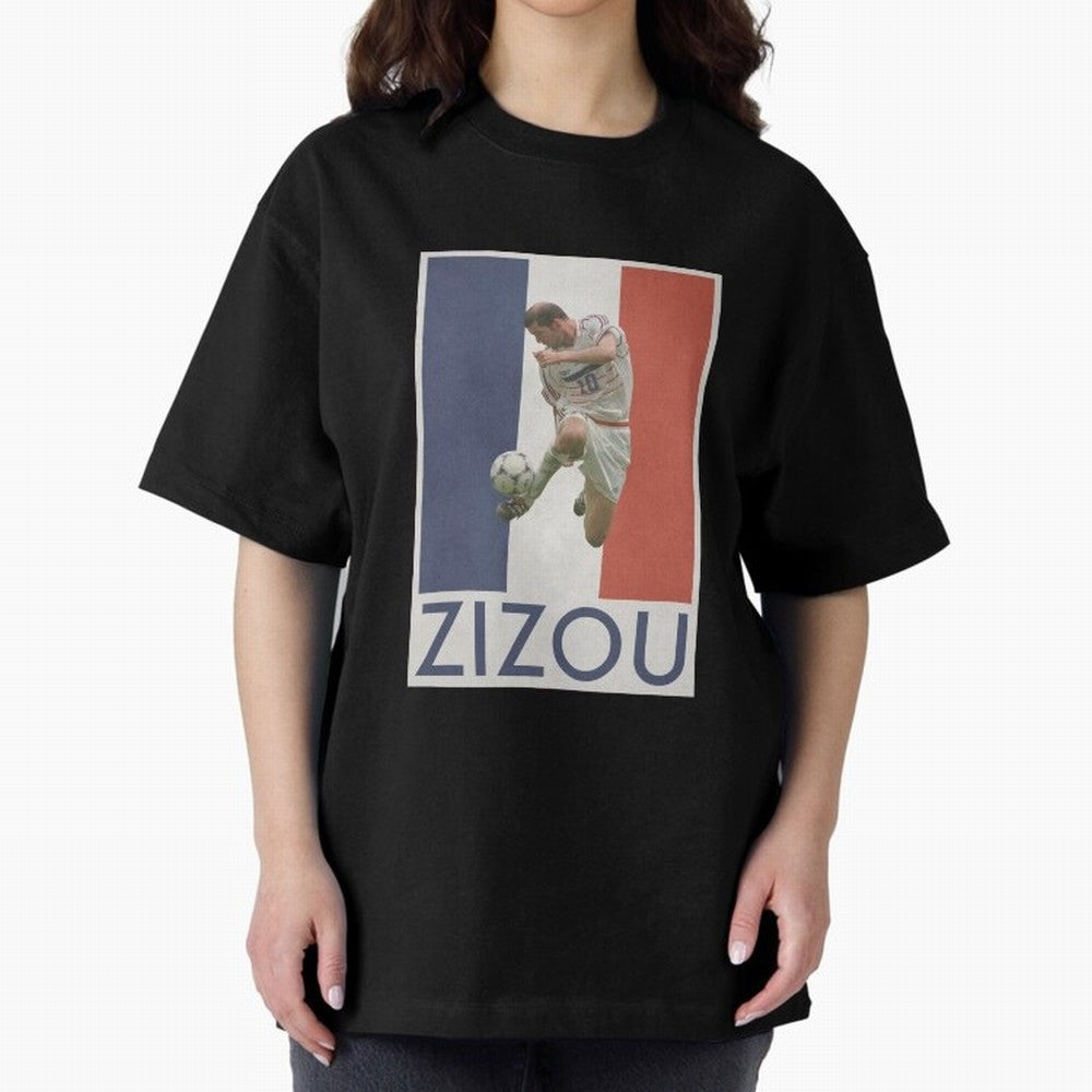 Football - Zidane Oversized T-Shirt Turn Every Weekend Toward Match Day Hype around FIFA World Cup 2026 Group Stage, Mbappe and Neymar, France and Portugal, Vintage Soccer Flavor, Modern Football Stars, National Flags and Final Night Emotion;