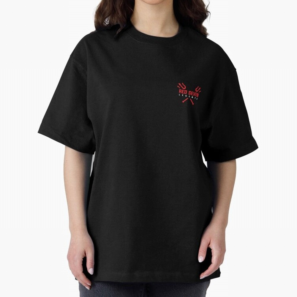 Red Seven Legends - Man Utd Oversized T-Shirt Bring a Champion Mindset to Global Football Passion for FIFA World Cup 2026 USA Canada Mexico, Highlighting CR7, France and Portugal, Supporter Pride, Iconic Celebrations, Legendary Names and Global