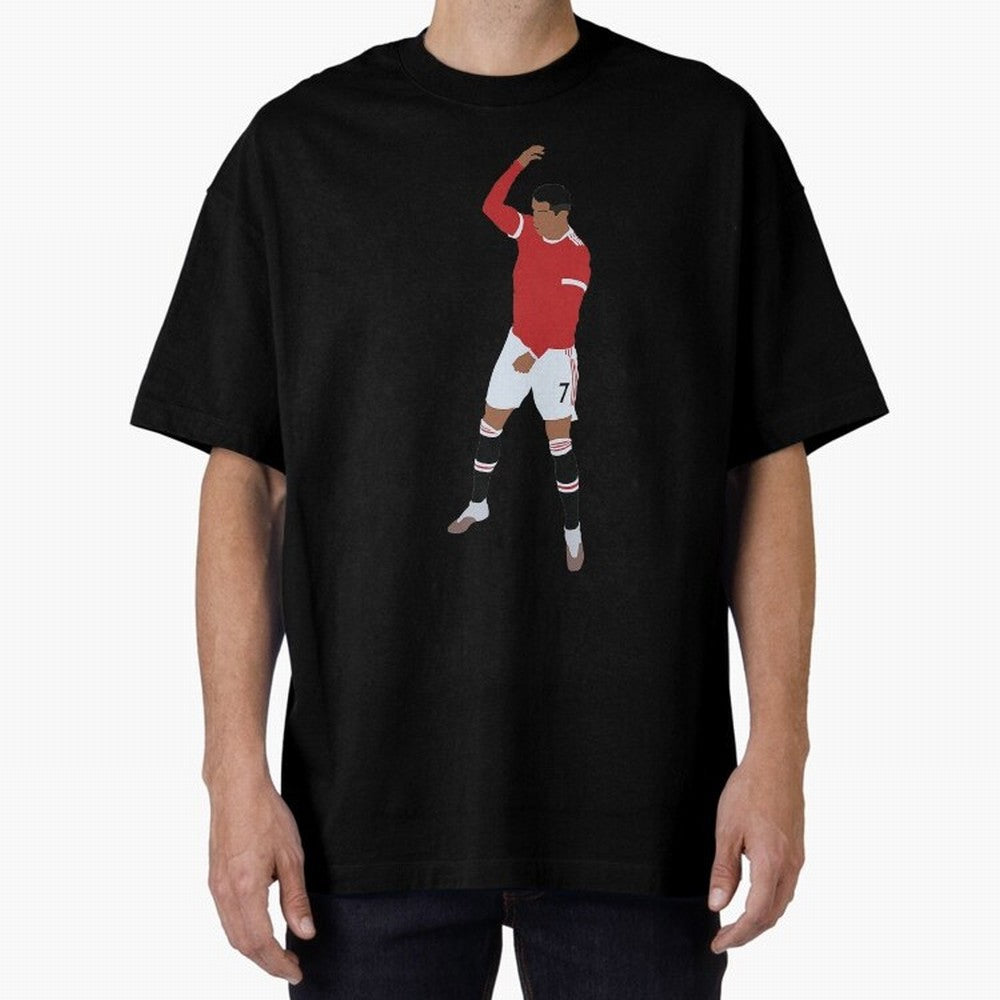 Cristiano Ronaldo 4 Oversized T-Shirt Feel the Roar of FIFA World Cup 2026 USA Canada Mexico Centered on Haaland, Brazil, Portugal and Argentina Energy, Championship Spirit, Famous Goals, Roaring Crowds and International Football Unity; Perfect for