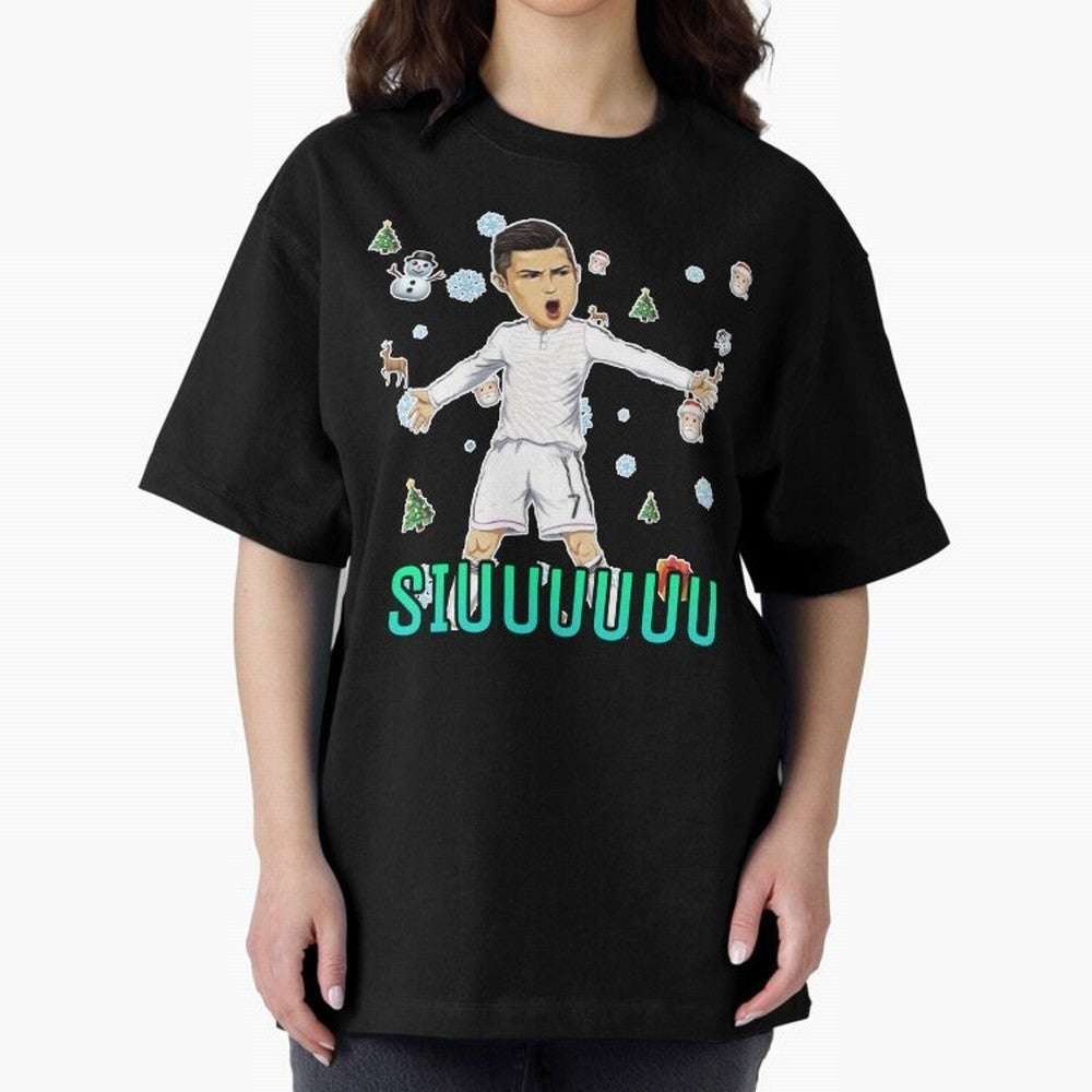 Siuuu christmas CR7 Oversized T-Shirt Bring a Vintage Feel to FIFA World Cup 2026 Featuring Mbappe and Neymar, Portugal, Spain and Germany Energy, Match Day Excitement, Supporter Culture, Golden Goals and Global Football Passion; Ideal for Football