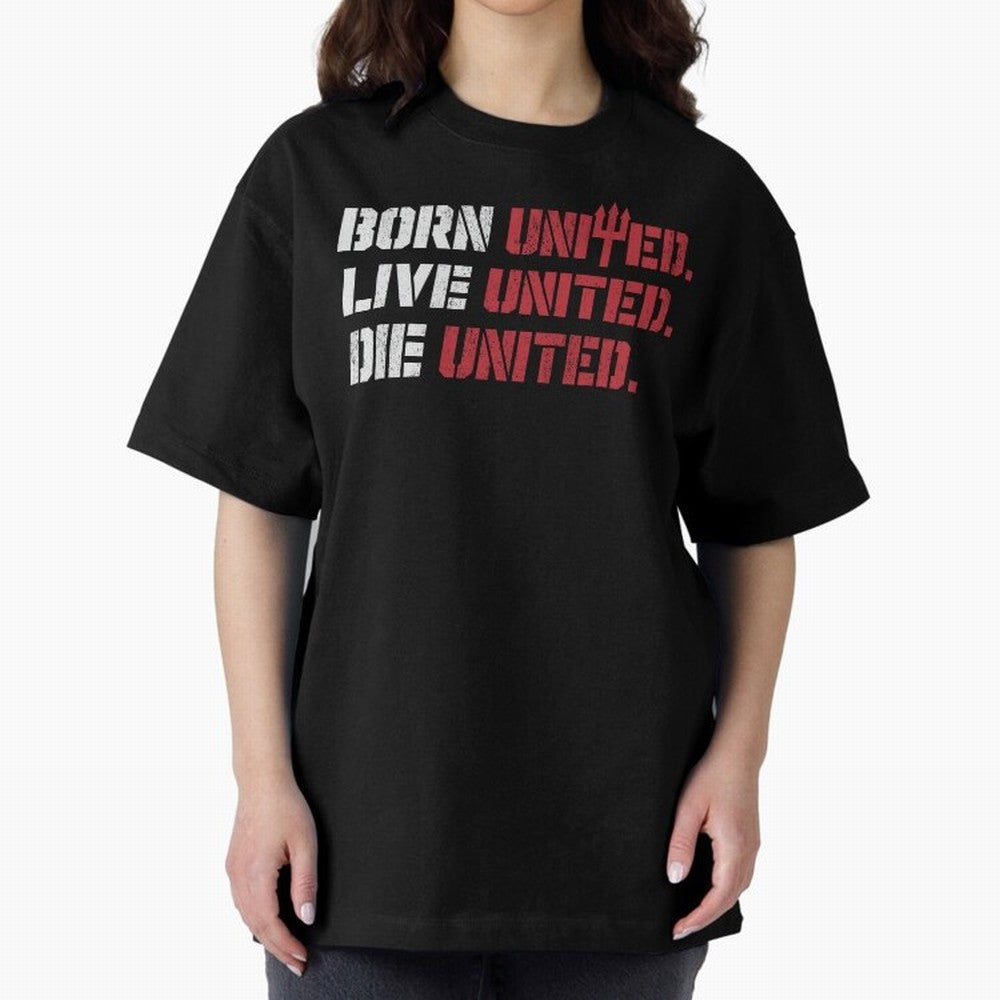 Manchester United - Born United Oversized T-Shirt Celebrate Supporters United by FIFA World Cup 2026 Spirit, Connected to Germany, Haaland, Global Supporter Spirit, Legendary Goals, National Colors and Tournament Celebration; Ideal for Fans Who