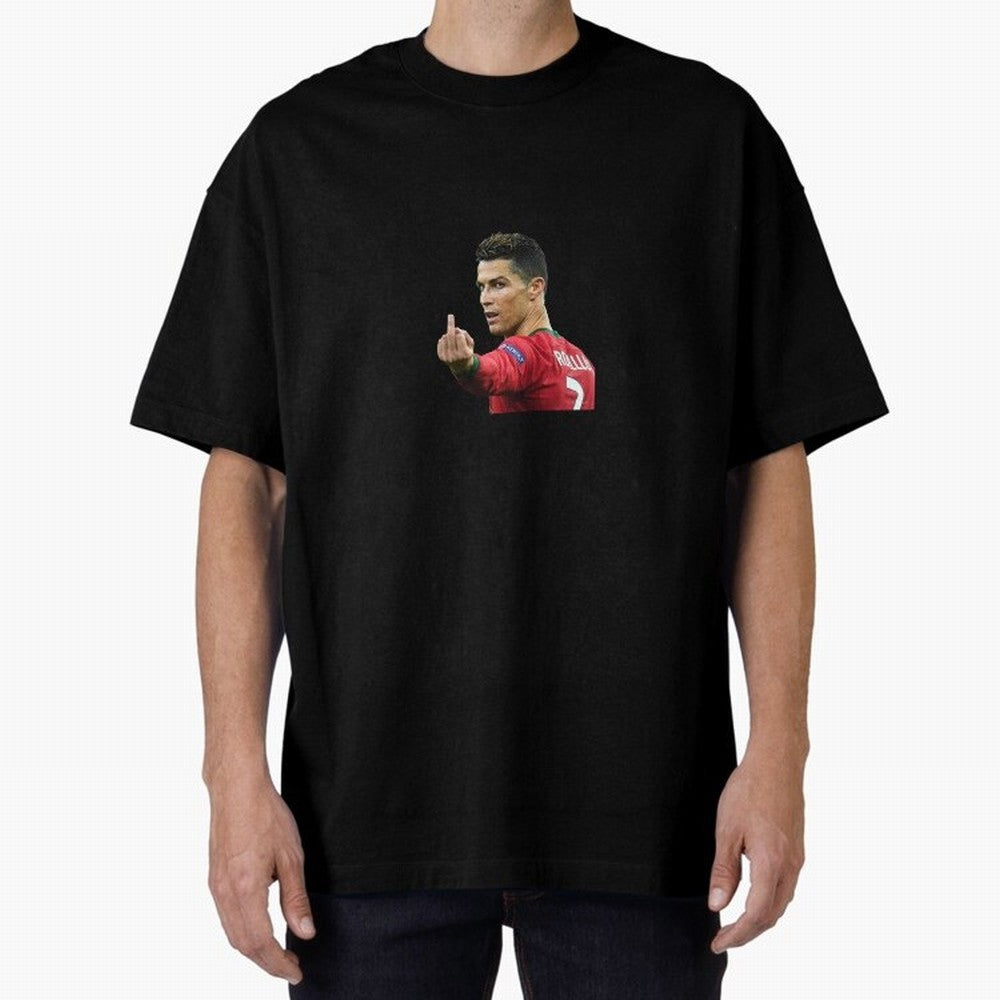 Cristiano ronaldo showing middle finger Oversized T-Shirt Turn Every Weekend Toward Match Day Hype around FIFA World Cup 2026, Cristiano Ronaldo, Netherlands, Football History, Final Match Energy, Crowd Noise and Once in a Lifetime Moments; Ideal