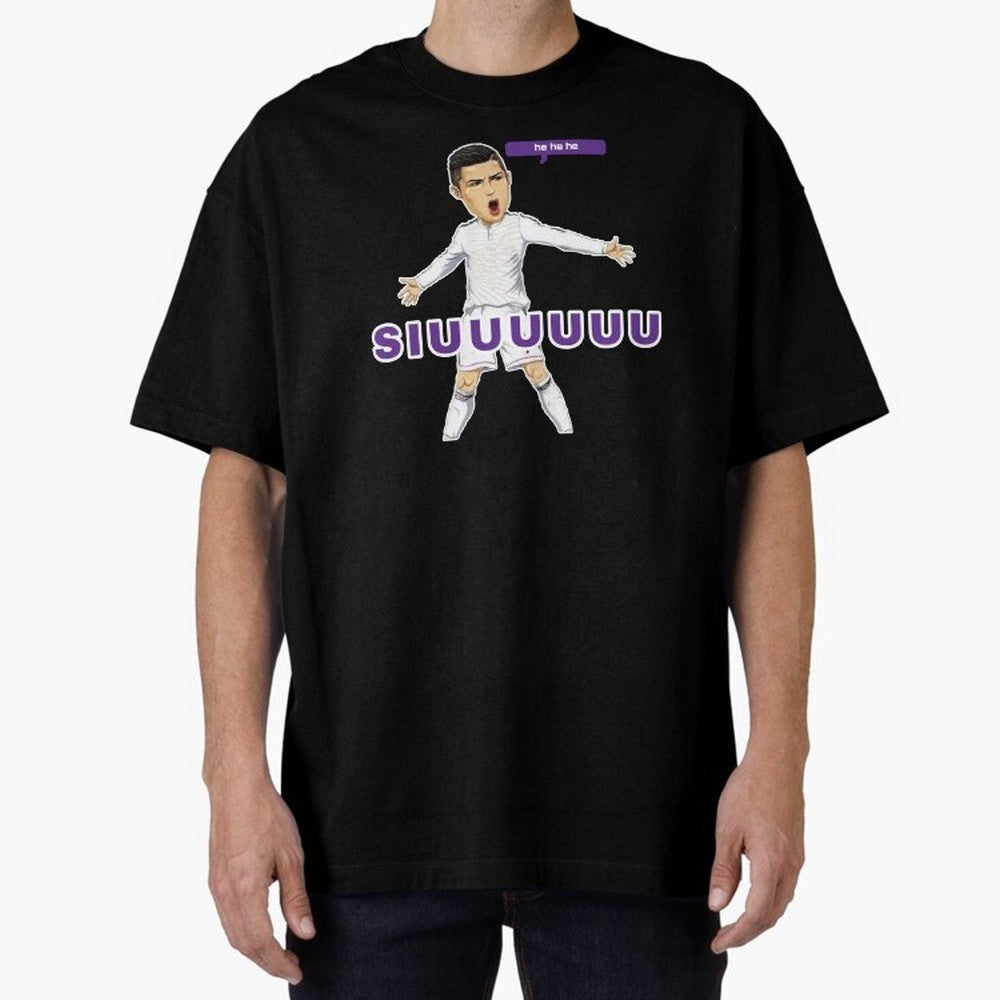 Hehehe siuuu Oversized T-Shirt Celebrate the Stars of Match Day Hype around FIFA World Cup 2026 USA Canada Mexico, Mbappe, Netherlands, Classic Soccer Heritage, Championship Pressure, Fan Loyalty and International Pride; Perfect for Supporters Who