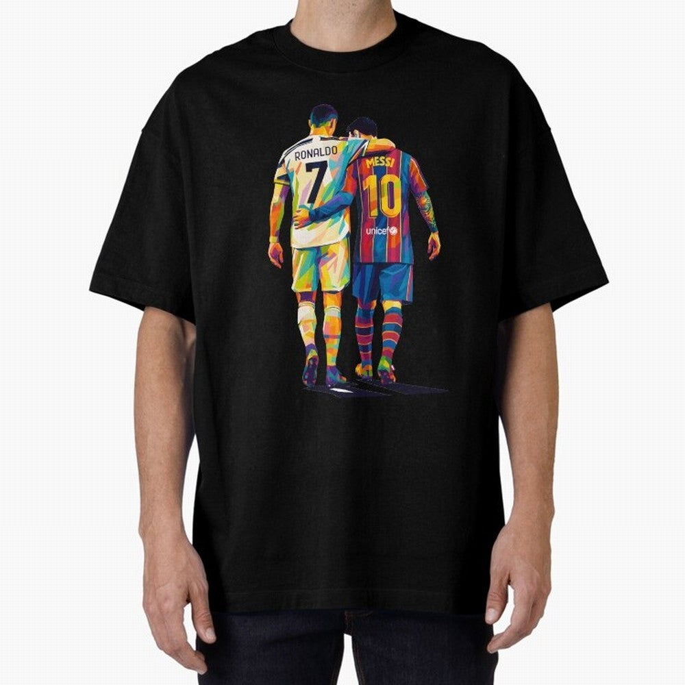 Cristiano Ronaldo & Messi Oversized T-Shirt Unlock Global Football Passion for FIFA World Cup 2026, Connected to Haaland, England, France and Netherlands, Champion Mindset, Group Stage Buzz, Knockout Tension and Passionate Fan Culture; Created for