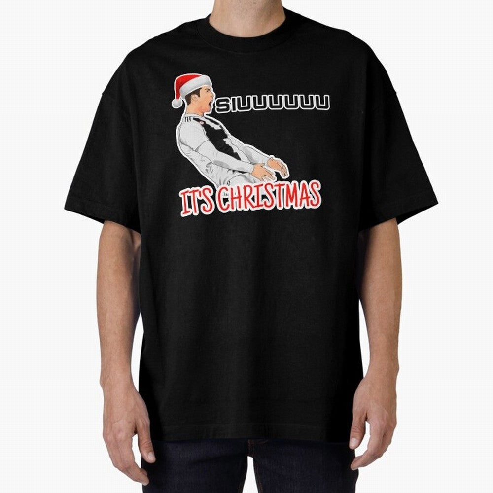 Siuuu it¡¯s Christmas CR7 funny Oversized T-Shirt Cheer for Match Day Hype around FIFA World Cup 2026, CR7, Argentina and Brazil, Supporter Pride, Iconic Celebrations, Legendary Names and Global Match Day Energy; Made for Collectors Who Enjoy