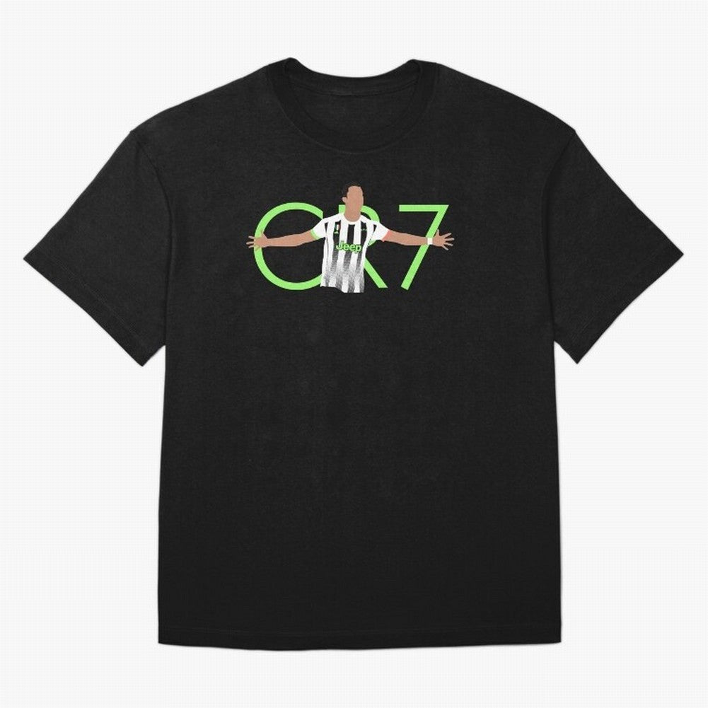 CR7 Oversized T-Shirt Bring a Vintage Feel to Global Football Passion for FIFA World Cup 2026, Celebrating Haaland and Mbappe, Brazil, Vintage Soccer Flavor, Modern Football Stars, National Flags and Final Night Emotion; Great for Watch Parties,