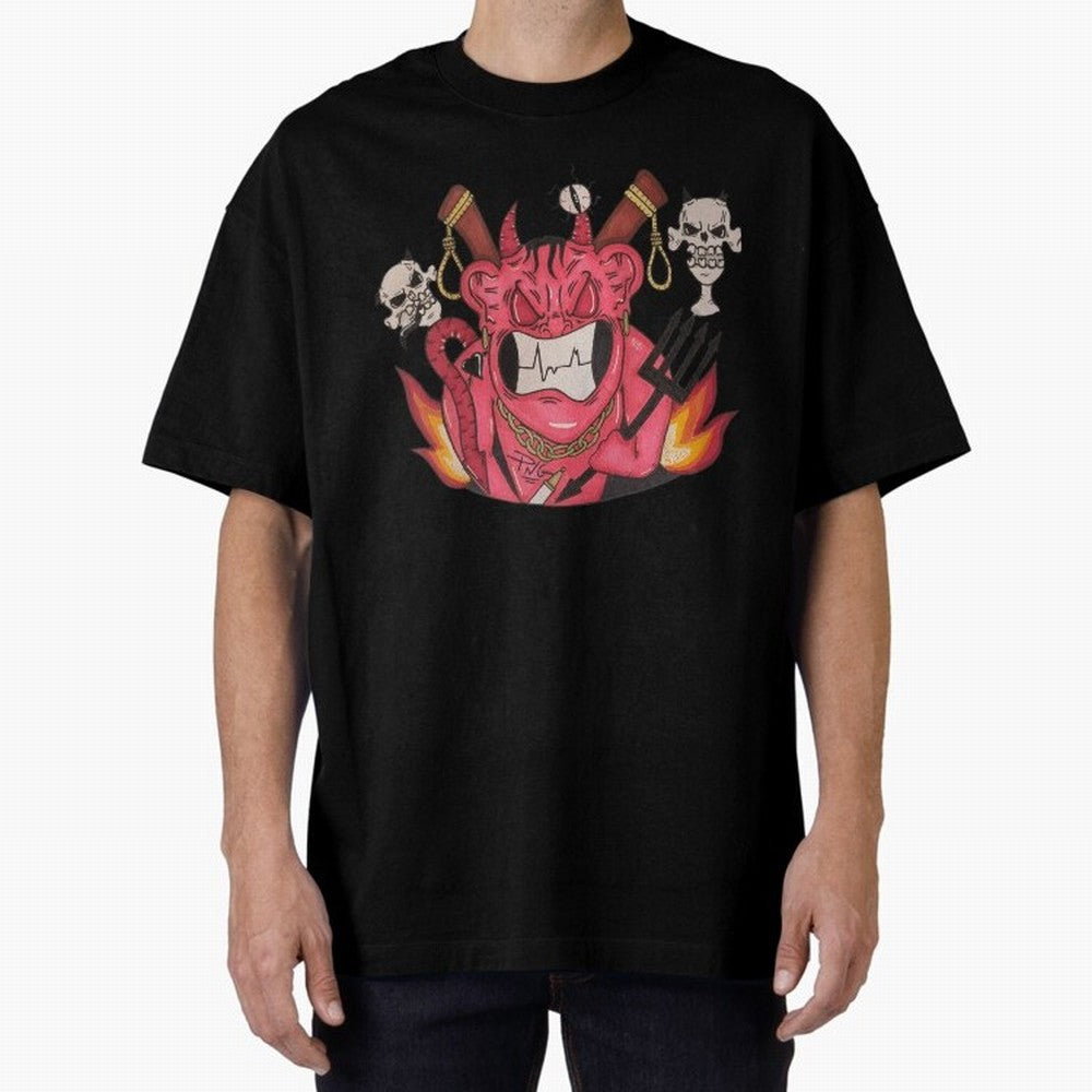 Devil Graffit Oversized T-Shirt Feel the Roar of FIFA World Cup 2026 Spirit, Highlighting England and Germany, Cristiano Ronaldo, Haaland and CR7, Football History, Final Match Energy, Crowd Noise and Once in a Lifetime Moments; Perfect for