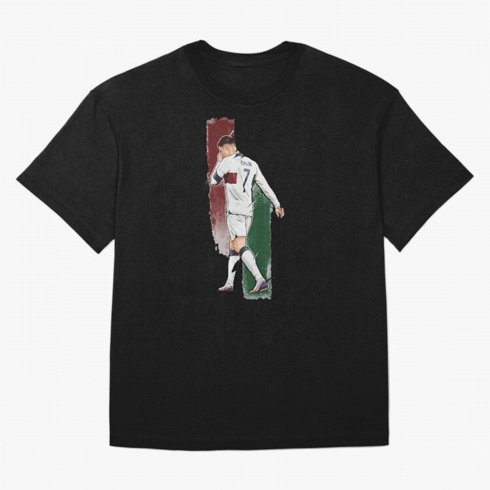Ronaldo Crying World Cup 2022 Oversized T-Shirt Make Memories around Global Football Passion for FIFA World Cup 2026, with CR7, France and Portugal, Classic Soccer Heritage, Championship Pressure, Fan Loyalty and International Pride; Great for