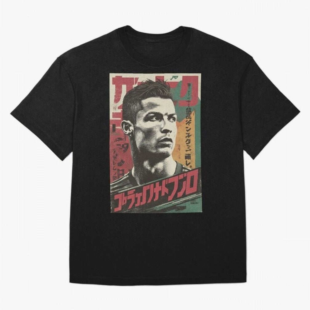 Cristiano Vintage Warned Japanese Poster Oversized T-Shirt Get Ready for the FIFA World Cup 2026 Group Stage Journey through Neymar Highlights, Germany Pride, Stadium Memories, Football Loyalty, International Chants and Championship Tradition;