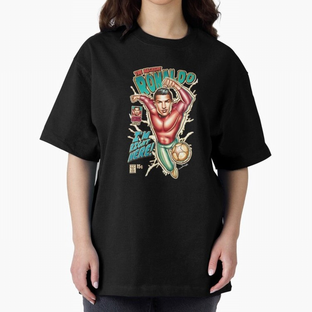 The Machine Ronaldo Oversized T-Shirt Turn Up for FIFA World Cup 2026 for Fans of Messi and Cristiano Ronaldo and England, Bringing Football Passion, Legendary Performances, Festival Vibes and Supporter Community; Ideal for Football Dads, Football