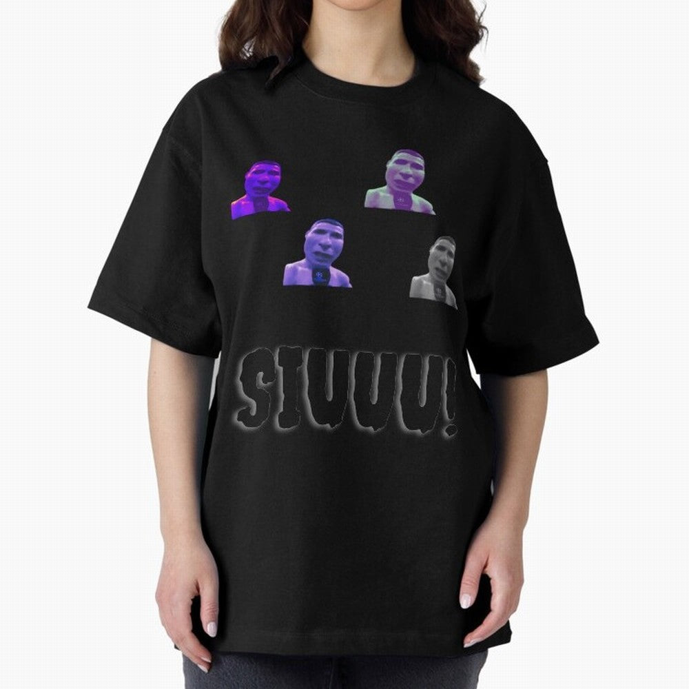 siuuu funny cr7 stickers 2022 Oversized T-Shirt Celebrate Golden Goal Energy in the FIFA World Cup 2026 Journey through CR7 and Messi Highlights, Spain and Netherlands Pride, Football History, Final Match Energy, Crowd Noise and Once in a Lifetime