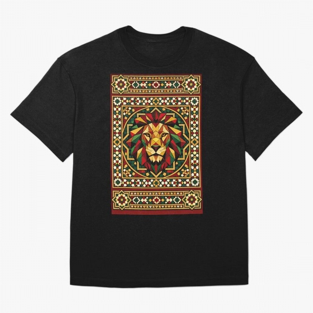 Portuguese Geometric Lion Portrait Oversized T-Shirt Follow the Final Road of FIFA World Cup 2026 Group Stage Spirit, Inspired by England, Messi, Neymar and Mbappe, Football History, Final Match Energy, Crowd Noise and Once in a Lifetime Moments;