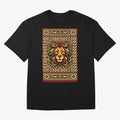 Portuguese Geometric Lion Portrait Oversized T-Shirt Follow the Final Road of FIFA World Cup 2026 Group Stage Spirit, Inspired by England, Messi, Neymar and Mbappe, Football History, Final Match Energy, Crowd Noise and Once in a Lifetime Moments;